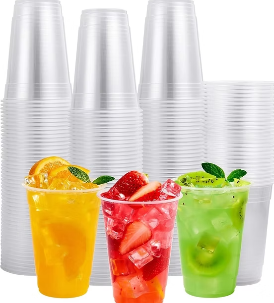 Plastic Drinking Cups Clear Reusable Vending Water Drinking Cups 7oz (220ml)